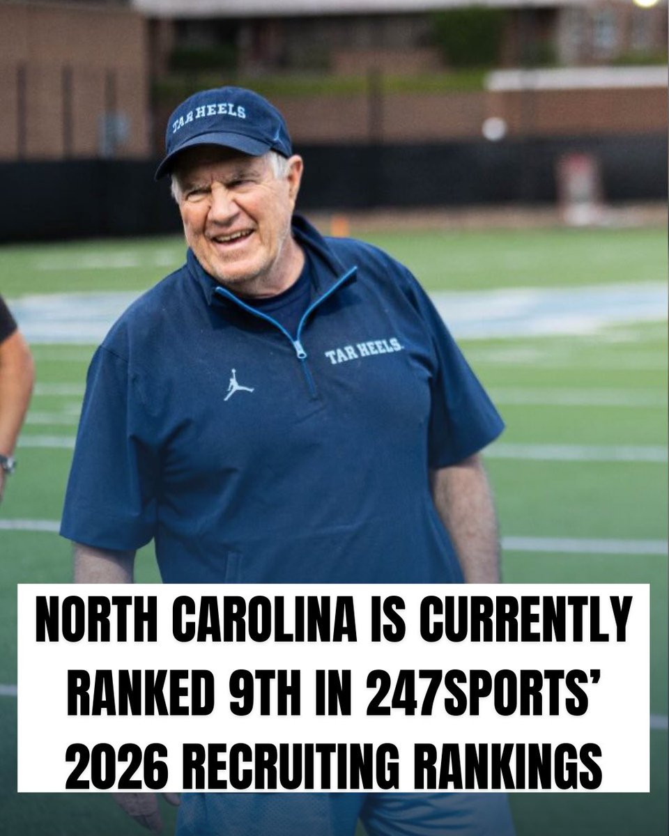 North Carolina's 2026 football recruiting class is currently ranked 9th in the 247Sports Team Rankings.

They are ranked higher than teams such as Penn State, Oregon, Georgia, Alabama, and others.