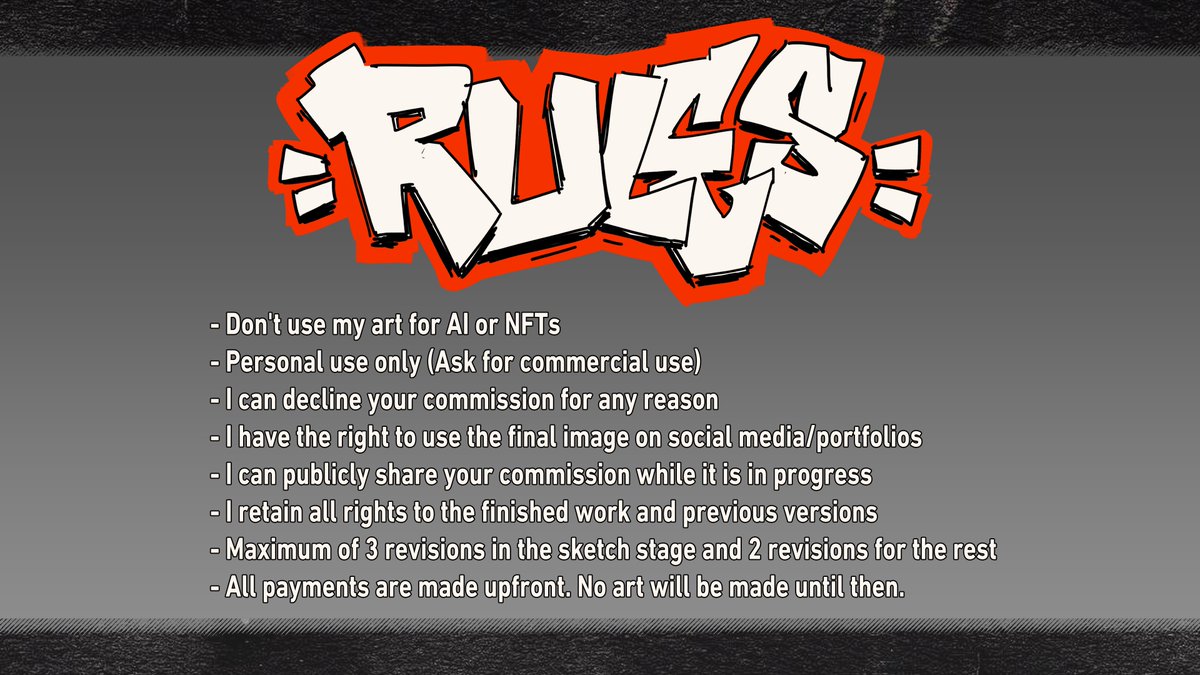 Yo!  I'm opening up commissions again! I'll be opening 6 slots for now, but will open more if theres demand. 

Add me on Discord "LincolnTheMop" or DM me if interested! RTs are greatly appreciated :)🤘❤️