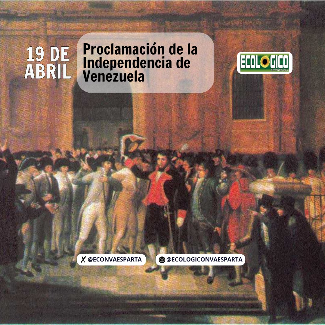 econvaesparta's tweet photo. El 19 de abril, Proclamación de la Independencia de Venezuela https://t.co/6ohn1bloFj