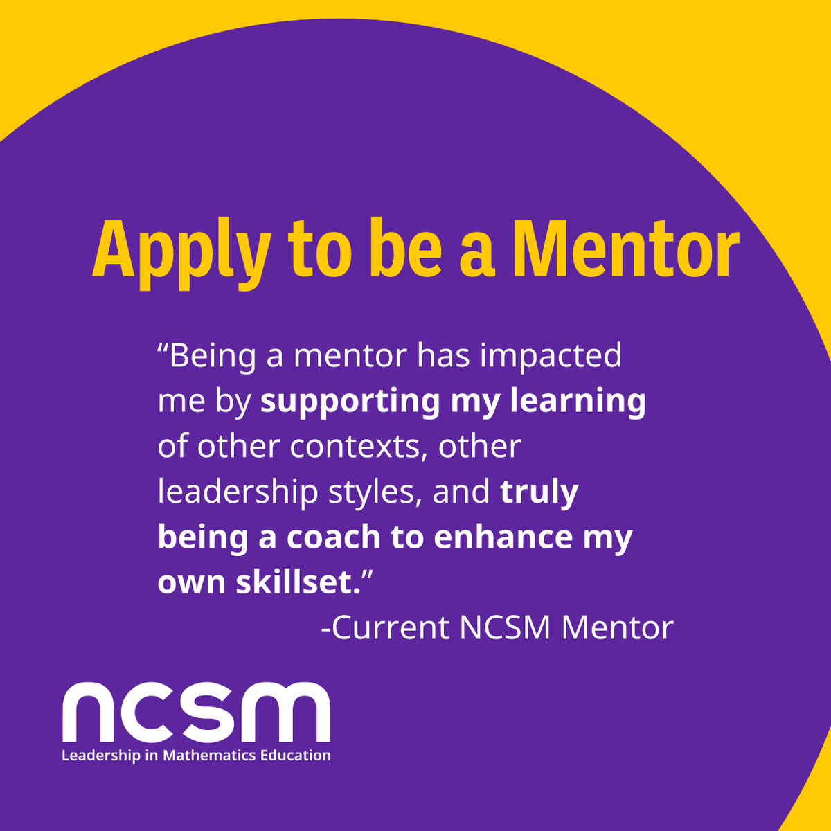 👀 Did you apply yet? 

Become a Mentor or Fellow in the NCSM Fellows Program and enjoy a slew of program benefits, including two years of FREE conference attendance. Apply by May 1st. loom.ly/CU--Kf4

#NCSMBold #Fellows