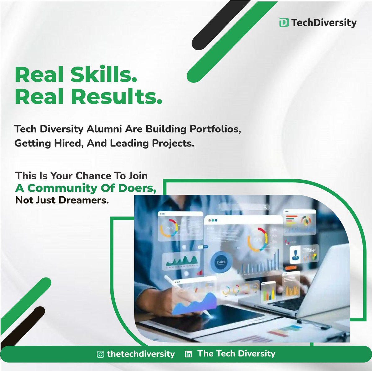 thetechdiversit's tweet image. TDN alumni are thrivingโjoin the community of doers.
๐ Click the link to sign ๐
thetechdiversity.org
.
.
.
#fasttracklearning #techdiversityprogram #TechDiversity5.0 #techdiversitynigeria #instincthub #techforall #learntech #upskillnow
