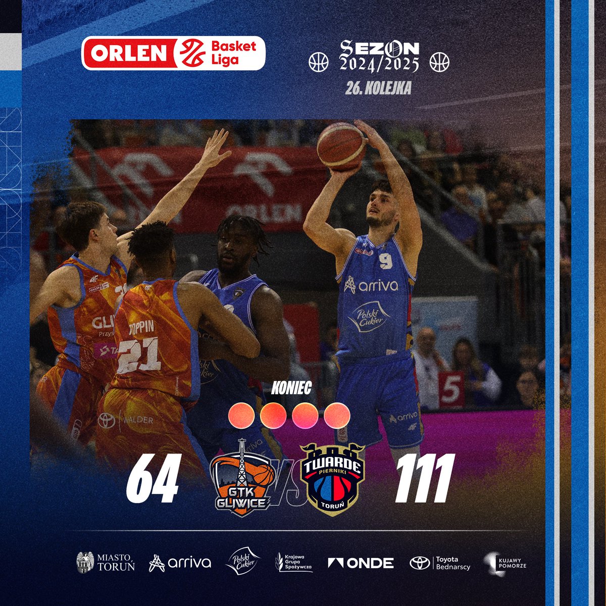 TwardePierniki's tweet photo. 🏀🏀🏀🏀
𝐅𝐈𝐍𝐈𝐒𝐙 🫡

📊 Szef Viktor 22 punkty, 7 asyst, 7 zbiórek, +42 😮 
Grzesiu 18 punktów, 6 zbiórek 

#TwardePierniki #plkpl https://t.co/DenocPDnn2