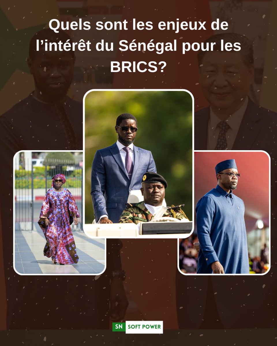La <a href="/miaae_senegal/">Min. Intégration Africaine & Affaires Étrangères</a> <a href="/YassineFall/">Yassine Fall</a> a exprimé l’intérêt du Sénégal pour rejoindre le groupe des BRICS, lors d’une interview accordée à RT il y a quelques jours.

Quels sont les enjeux de cet intérêt ? Que représente le groupe des BRICS et quels sont leurs avantages et imperfections?⬇️