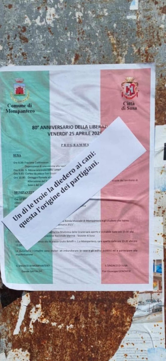 AlekosPrete's tweet photo. "Il fascismo non esiste più", dicono. Mompantero, Val di Susa, 2025. #matrice https://t.co/33zEAmd9lG