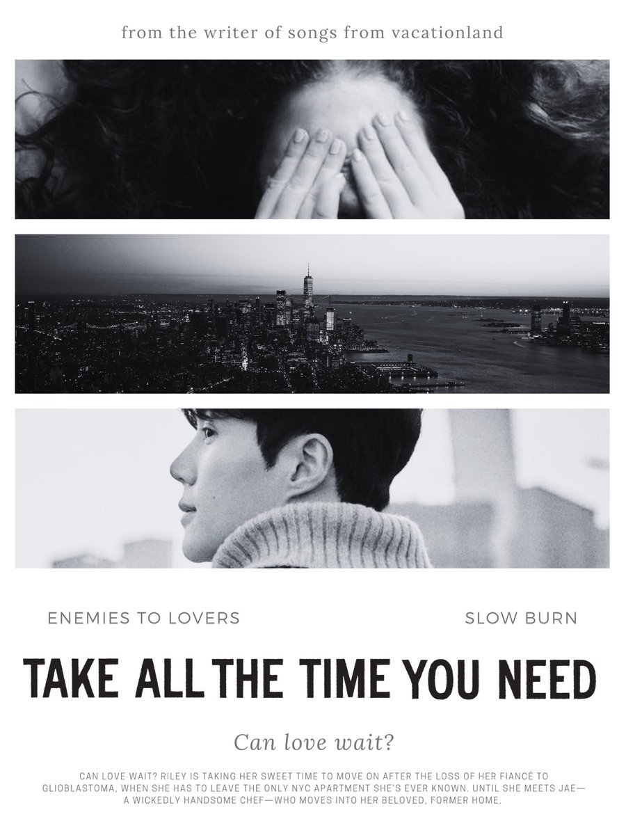 rhursday's tweet photo. Can love wait?
Riley is taking her sweet time to move on after the loss of her fiancé to glioblastoma, when she has to leave the only NYC apartment she’s ever known.
Until she meets Jae—a wickedly handsome chef—who moves into her beloved, former home. #PosterpitP #A #R https://t.co/moxpecaNrD