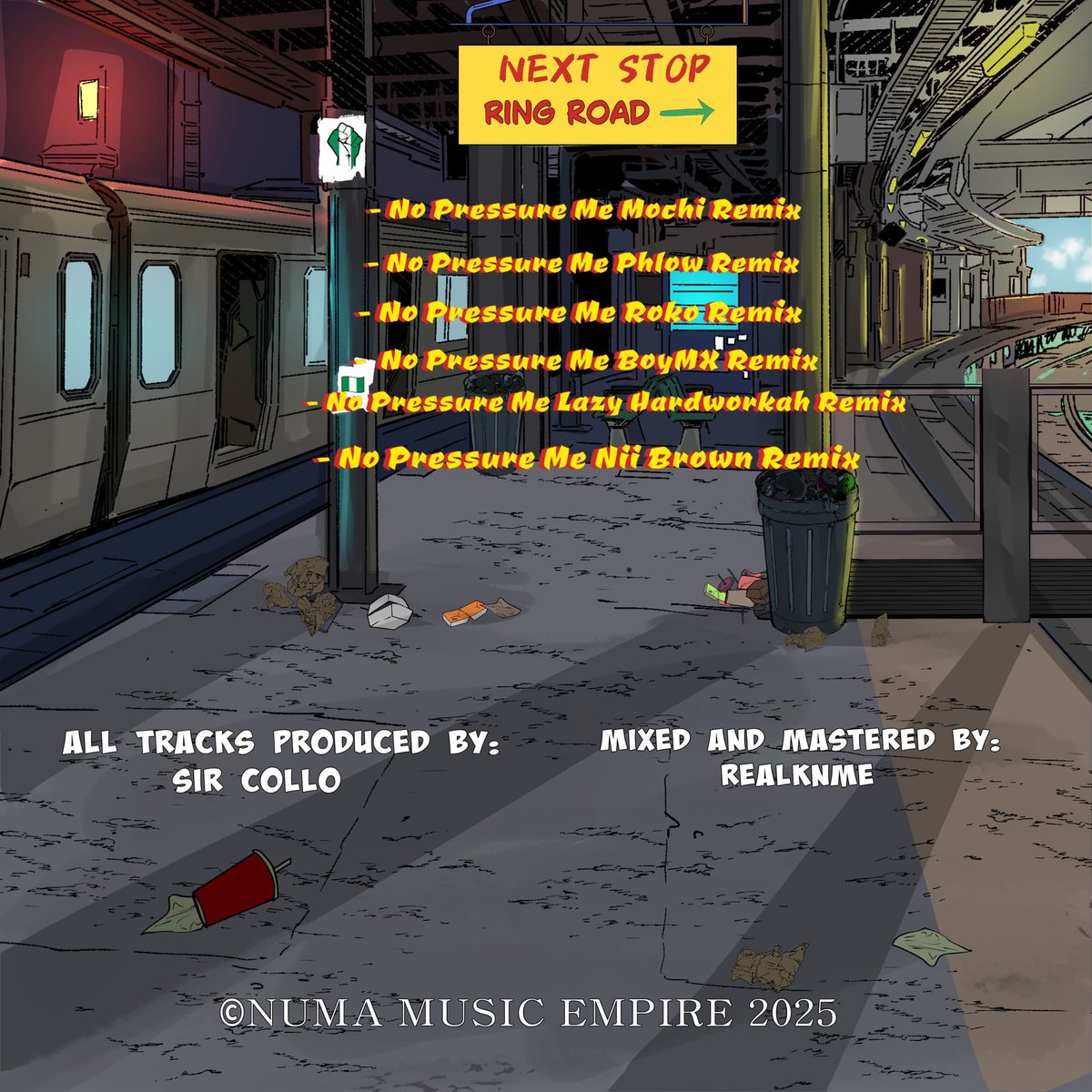 realknme's tweet photo. Track list for the Remix EP || No Pressure Me Remix EP drops Monday 21/04/2025
Get ready tell me your favorite track and artist from this EP.
#BPM #RealKnme #BadManProducer #artist #africa #nigeria #lagos #benincity #remixep #nopressureme #rap #rapper #afrobeat #new https://t.co/8uw84zFKyw
