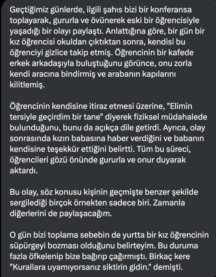 atikuscan's tweet photo. Trabzon Sosyal Bilimler Lisesi Müdür Muhittin Yücealtay'ın skandalları bitmiyor. Liseli veya mezun olmuş bir kardeşimizden gelen mesaja bakar mısınız? Bu herifin o koltukta bir saniye bile oturmaması lazım. Bu müdürleri nereden bulmuşlar? Liseli kardeşlerimizin yanındayız. Gerici eğitimci olmaz!