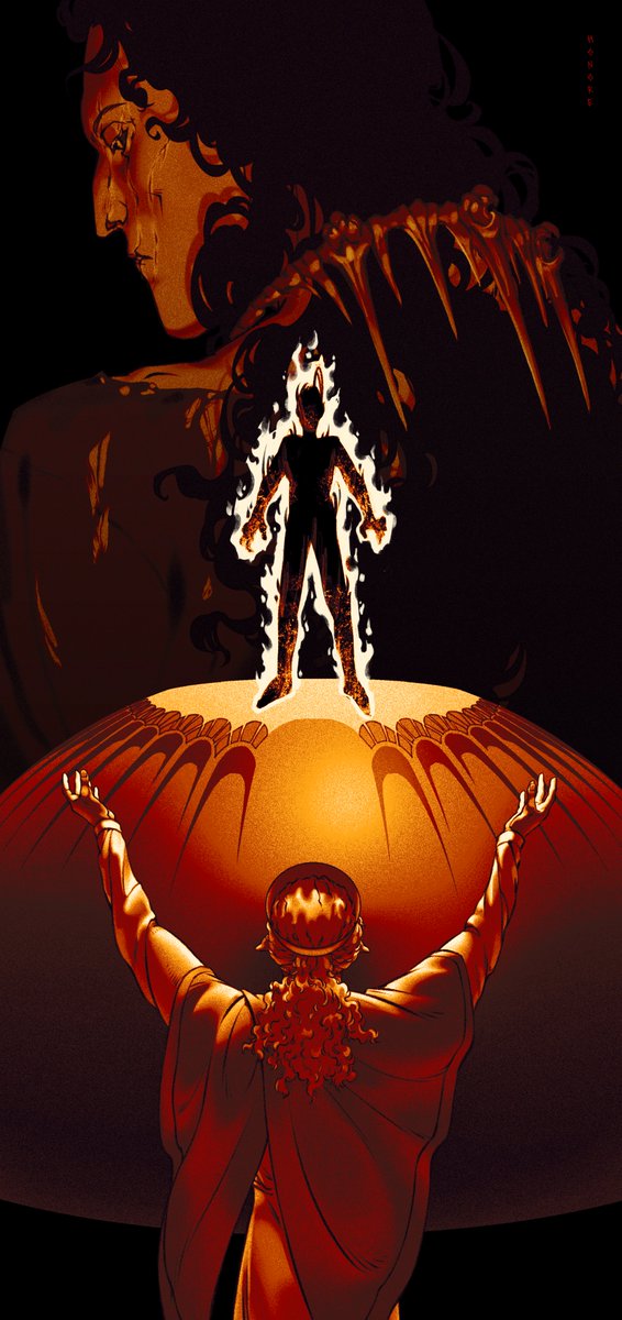 "Thereafter the fire and smoke went up without ceasing; for the power of Sauron daily increased, and in that temple, with spilling of blood and torment and great wickedness, men made sacrifice to Melkor that he should release them from Death." - Akallabeth

#silmarillion