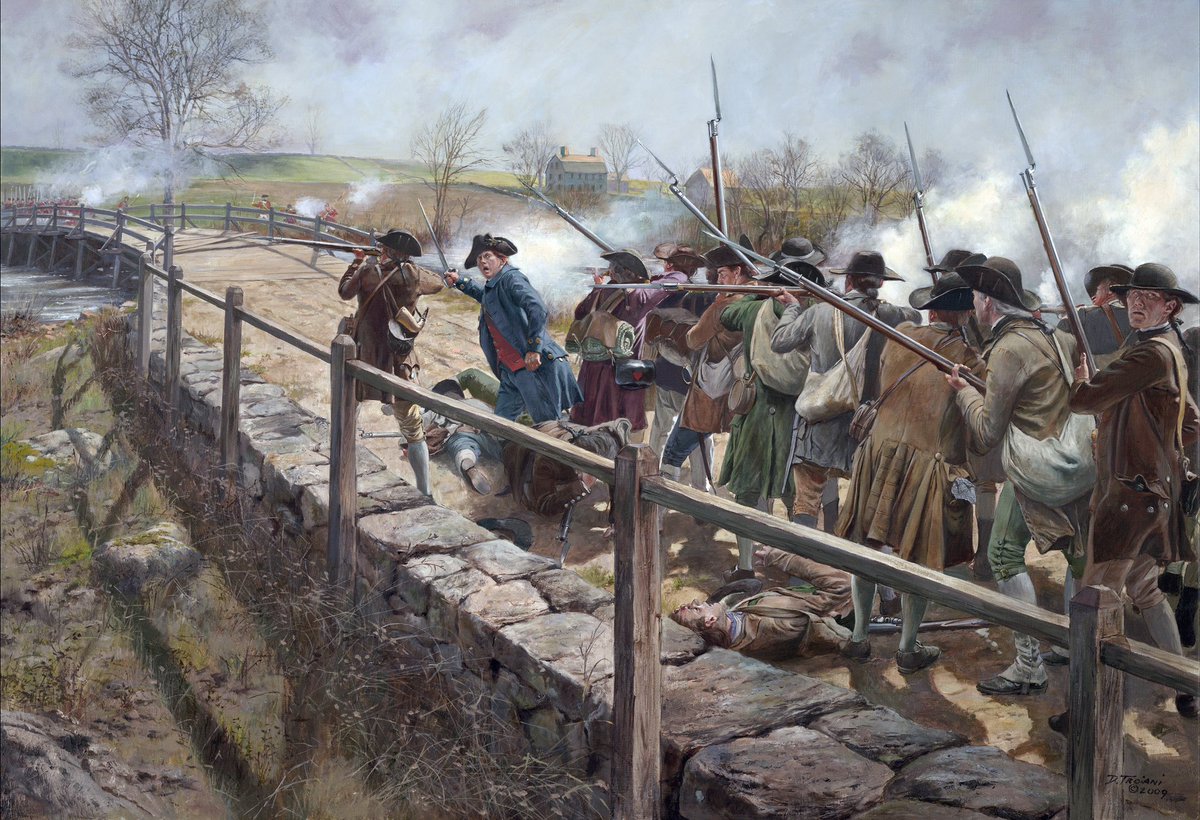250 years ago today.  April 19, 1775.  “The Shot Heard ‘Round The World.”  The British marched into Lexington &amp; Concord to quell rebellion &amp; seize weapons from the colonists. The minutemen &amp; local militia said “no,” &amp; defeated them in the first battle of the Revolutionary War.