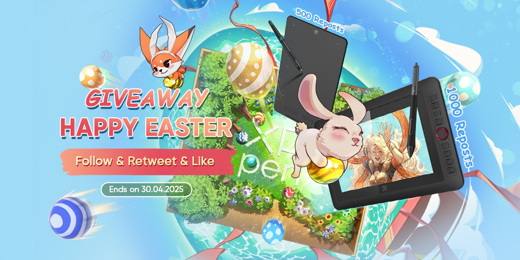 🎉#EasterGiveaway🐣

🎁 500+ Retweets: Win #deco01v3
🎁 1000+ Retweets: Win #artist133prov2

To enter:
1️⃣ Follow us
2️⃣ Like &amp; RT
3️⃣ Tag a friend and wish them a Happy #Easter!

One winner will be announced on April 30th.
Available ony in EU&amp;UK
Happy Easter !!!✨

#xppen #Giveaway
