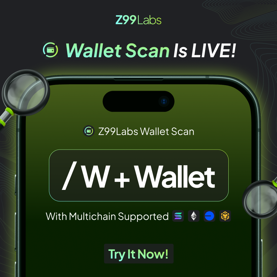 Z99Labs's tweet photo. ⭐️ Z99Scan Bot - Wallet Scan Feature is now LIVE!

Want to know if a wallet is worth following? Z99Scan Bot’s new feature lets you scan any wallet and view a full trade summary across multiple chains. https://t.co/ysUfCpARos