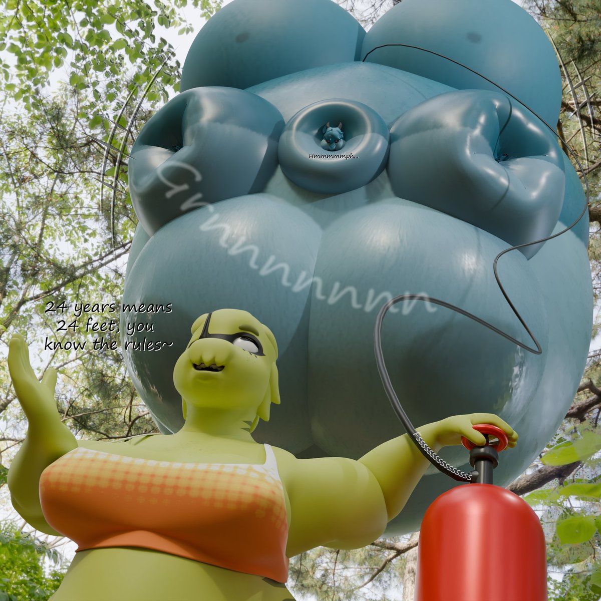 Yet another birthday balloon to blow up, this time <a href="/robuttschei/">Schei</a> 
One foot for every year, you know the deal, be sure to call them a big balloon if you see 'em too~