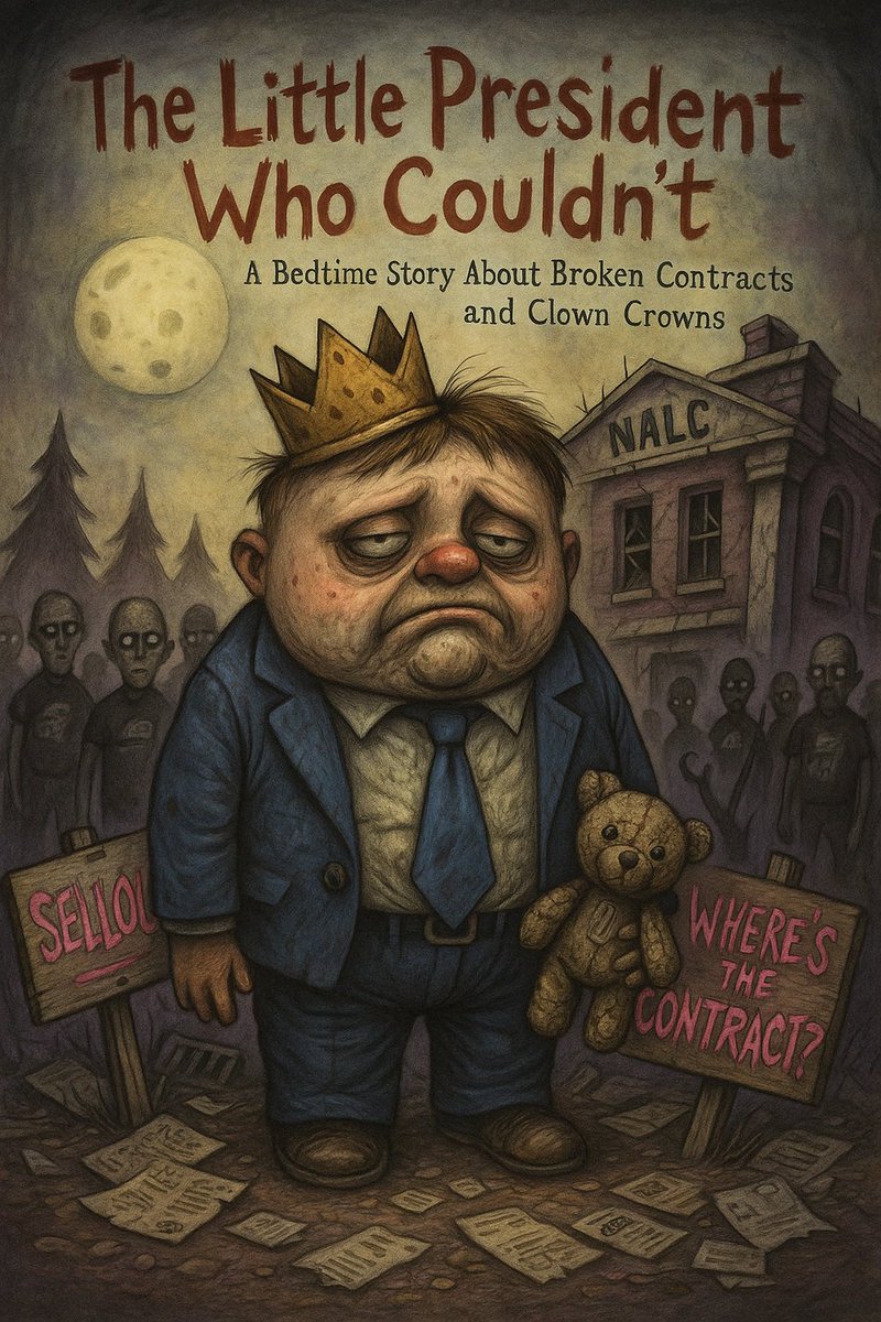 USPSucks's tweet photo. BREAKING: We wrote a children’s book about NALC President Brian Renfroe.
It’s called The Little President Who Couldn’t.
It’s vile, it rhymes, and it will haunt your grievance meetings.
Here’s the bedtime story your union doesn’t want you to read:
[1/12] https://t.co/Y3SoXIzf4F
