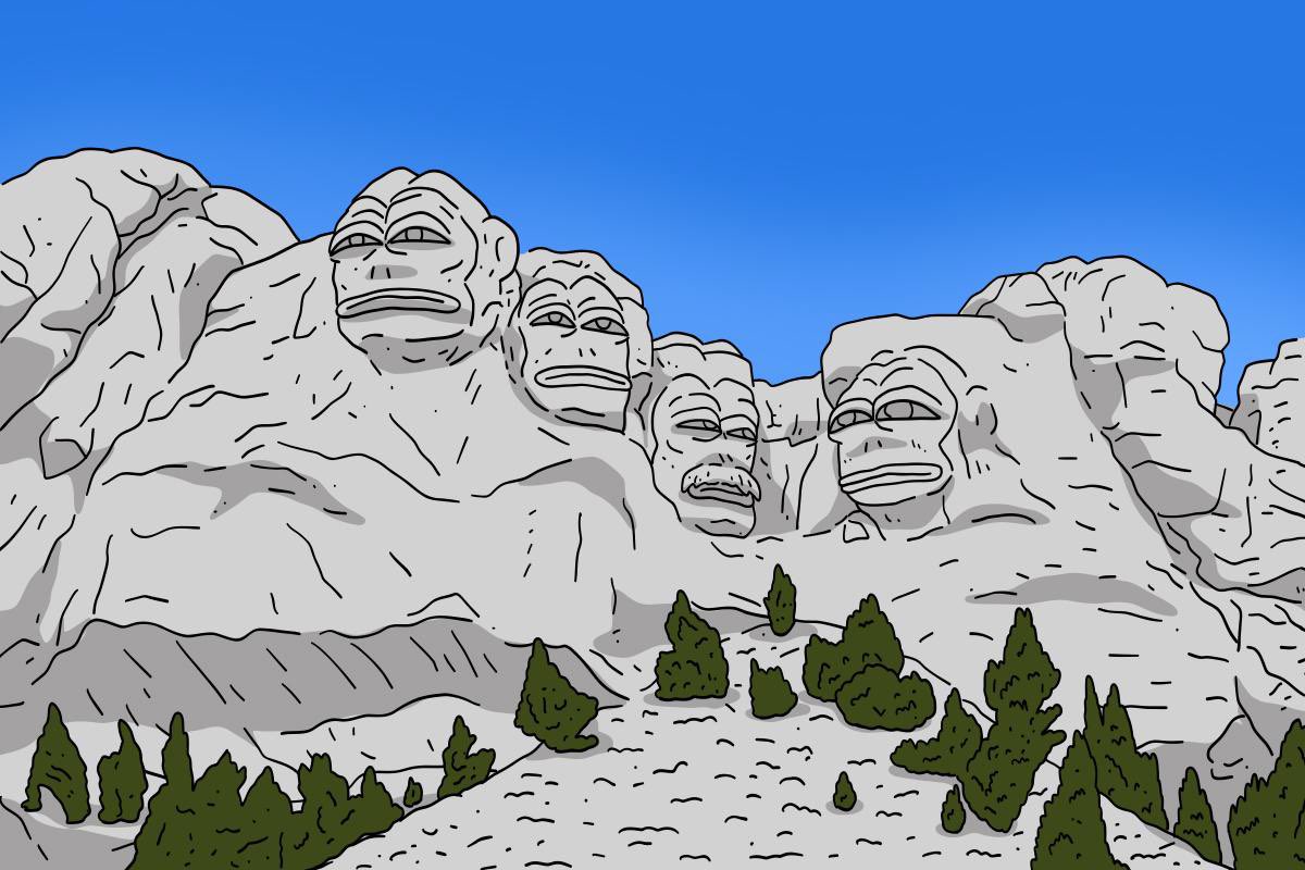 ponkehq's tweet photo. The Mount Rushmore of memecoins https://t.co/Wu9pQ08Tng