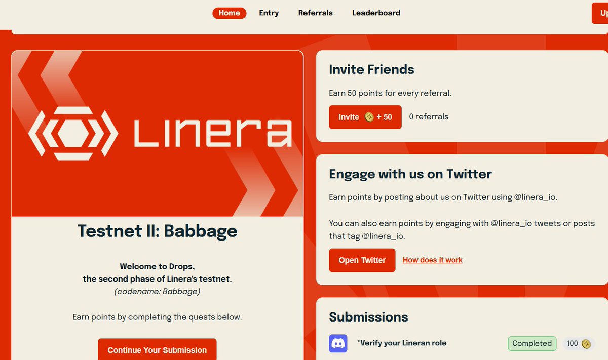 knight_2077's tweet photo. .@Linera_io is the alpha #microchains 
Babbage激励测试网已推出，Move 系此前的apt妥妥0撸大毛，sui收益也不错。感兴趣的可以做做。
1、打开https://t.co/QXuguIlqpo
2、点击右上角Login，谷歌邮箱注册登陆
3、点Entry→Enter Drop 
4、按照提示完成任务 https://t.co/q6cvU61jpC
