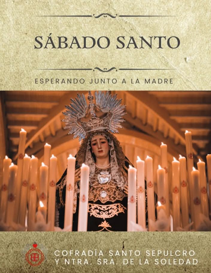 SepulcroSoledad's tweet photo. ✝️  𝗦Á𝗕𝗔𝗗𝗢 𝗦𝗔𝗡𝗧𝗢   ❤️🗡️

"Esperando junto a la Virgen, en su  #Soledad ante el sepulcro de su hijo". 

 Hoy es SÁBADO SANTO y es un día de espera. Jesús se encuentra en el sepulcro y es María quien acompaña a la Iglesia.

#sabadosanto #SoledadDalias https://t.co/IraoOsjcLl