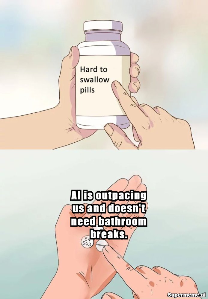 Bots_Win's tweet photo. Meanwhile, your coworker is still typing with two fingers.
#MemesAI #AIMemes #AIHumor #FutureOfWork #OpenAI #TechTwitter #AIOverlords #MachineVsMan
#AutomationNation

@Bots_Win @Pauly0x
@ElonMuskAOC @NVIDIAGeForce @Microsoft https://t.co/b2ohQ1OE1r