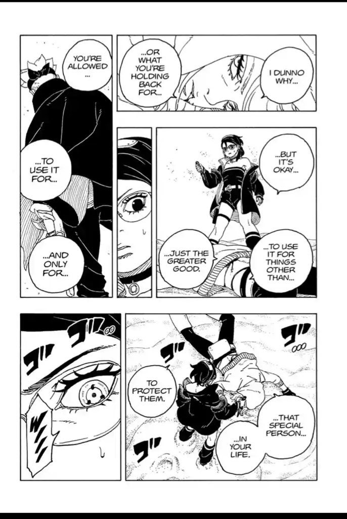 GhostGam1's tweet photo. Do not mix these two together because their circumstances were totally different. Sarada kept her powers hidden for some trashy reason while Himawari had no idea of what she could do, she then awakened her power on the basis of protecting/saving her friends. https://t.co/3f86LOHtPT