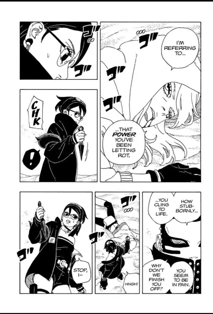 GhostGam1's tweet photo. Do not mix these two together because their circumstances were totally different. Sarada kept her powers hidden for some trashy reason while Himawari had no idea of what she could do, she then awakened her power on the basis of protecting/saving her friends. https://t.co/3f86LOHtPT