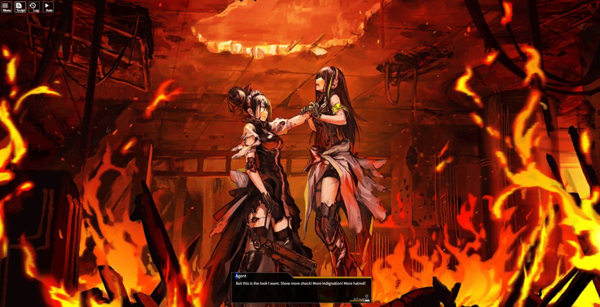 Ceia___'s tweet photo. For the folks that played GFL2 and don't want to get into the slog &amp; outdated gameplay which is GFL1, you can!

There's this VN version of the game developed on a web browser for a while now, and it's pretty much the full experience, without the gameplay

https://t.co/n76AQVC4wb https://t.co/VRpKcItv4l