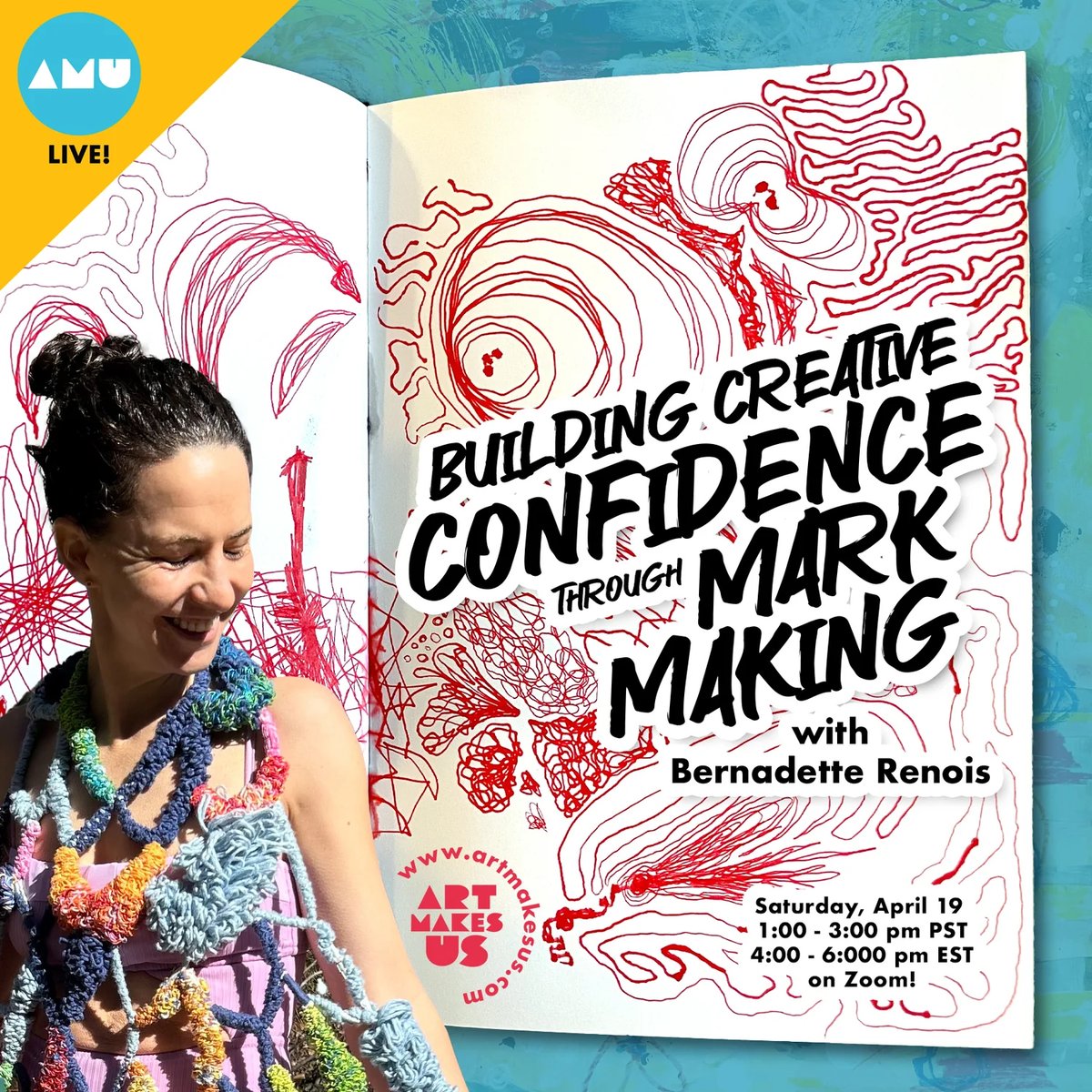 _artmakesus_'s tweet photo. Building Creative Confidence through Mark Making is happening today on Zoom!

Time: 1–3 PM PST / 4–6 PM EST Location: Online via Zoom

Register now and save $5 with code MAKEYOURMARK at checkout: https://t.co/RhB2dSEwMX

#MarkMaking #CreativeConfidence #MindfulDrawing https://t.co/SBqzrYxWNR
