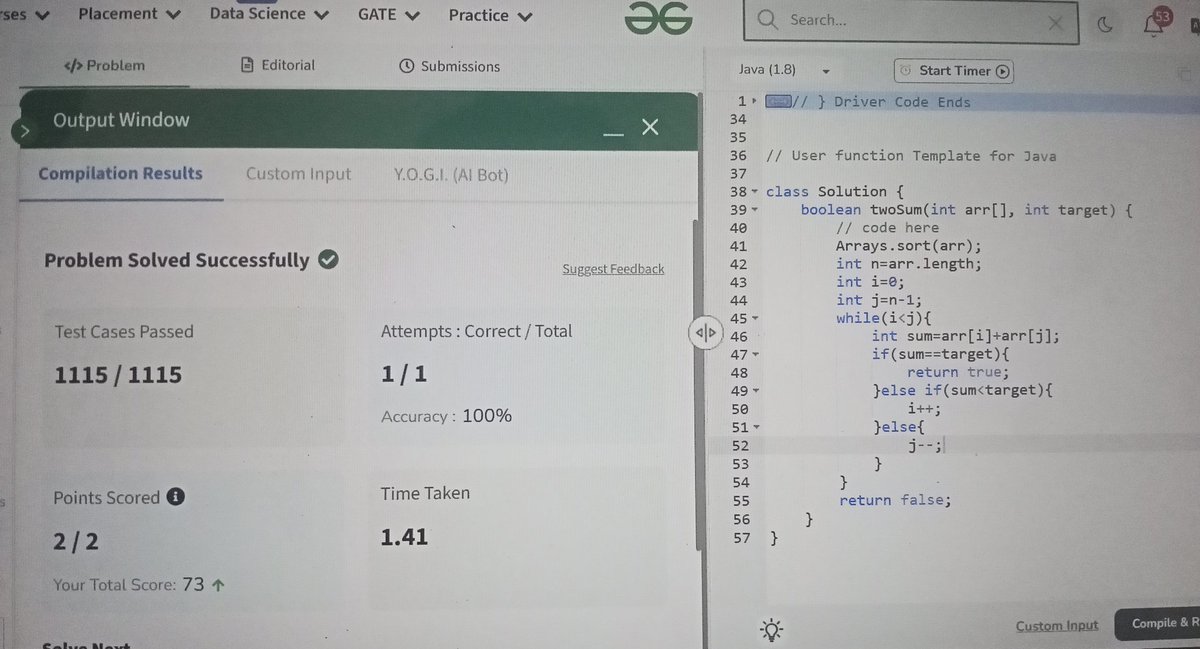 Gourav_m18's tweet photo. Day 22 of my GFG streak! ๐
Pushing boundaries, solving problems, and growing every day with @geeksforgeeks
#160DaysOfCode #GeeksforGeeks #CodingChallenge #ConsistencyIsKey #GFGStreak #160DaysStrong https://t.co/52OG6sHNKH