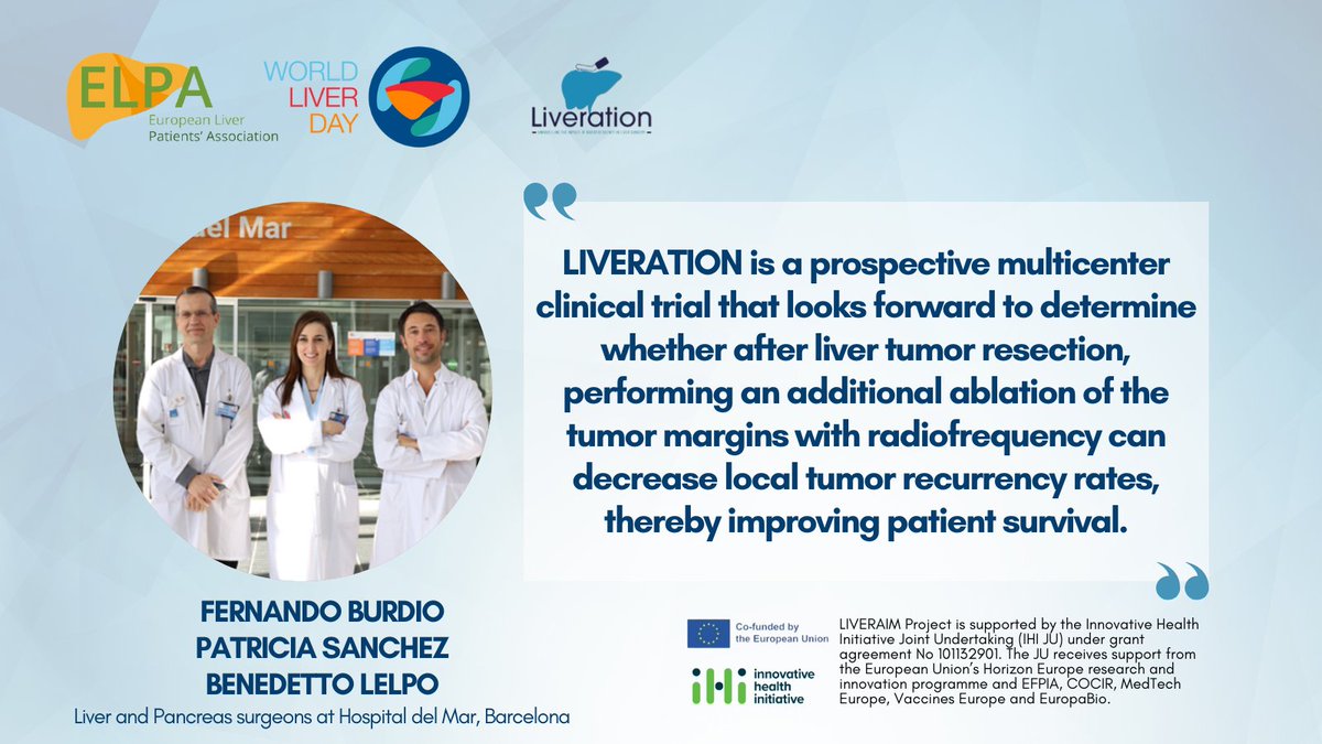 This World Liver Day, we celebrate innovation, courage, and hope. From the shores of Barcelona to the heart of Europe, the LIVERATION study is redefining the future of liver cancer treatment.  

With brilliant minds like Fernando Burdio, Patricia Sanchez, and Benedetto Lelpol