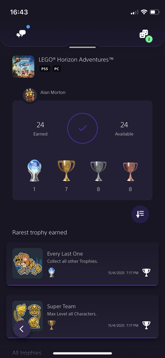iplaygames_64's tweet image. Got me the platinum in Horzion Lego Adventures and for the horizon: zero dawn as well on PS4 

Amazing games! #PS4 #PS5 #HorizonZeroDawn #HorzionLegoAdventure #Lego #Trophies