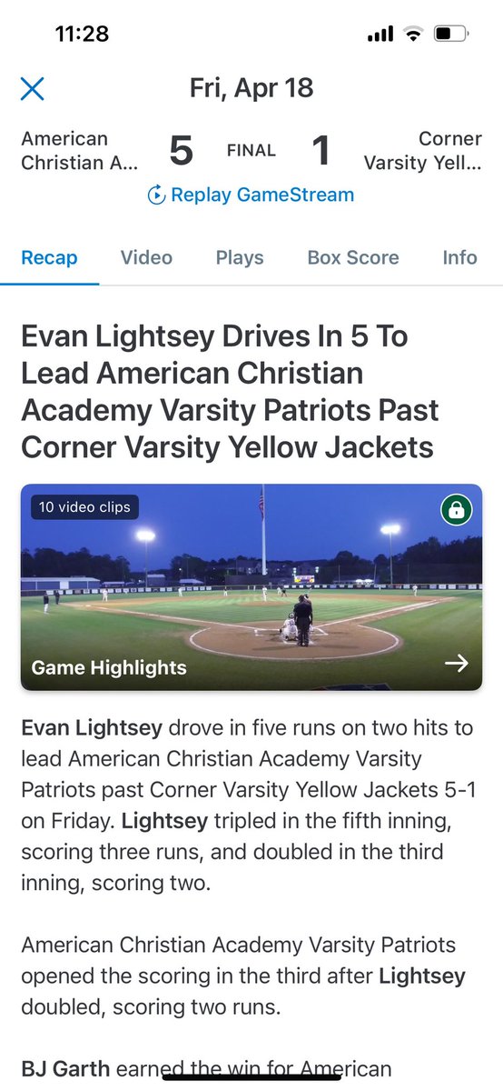 lightsey_evan's tweet photo. Round 1 sweep✅ 2/3 with 5 RBIs, a triple, and and a double in game 2‼️ 2/2 in game 1 https://t.co/7oWNGjWm2N