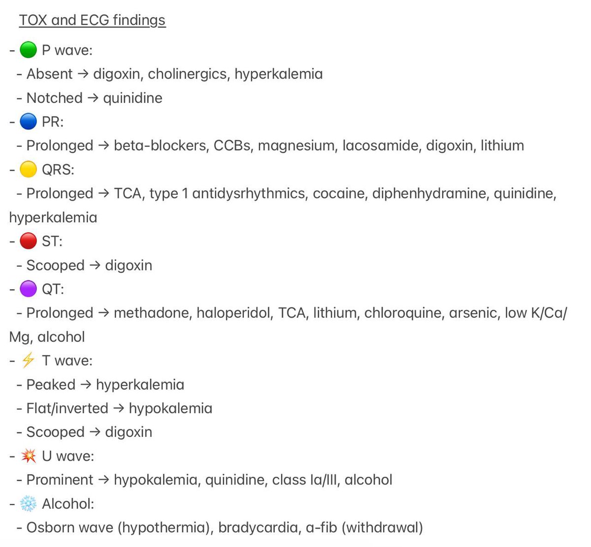 ☠️ ECG in Toxicology: Every Wave Points to a Poison

Here’s my quick reference note: