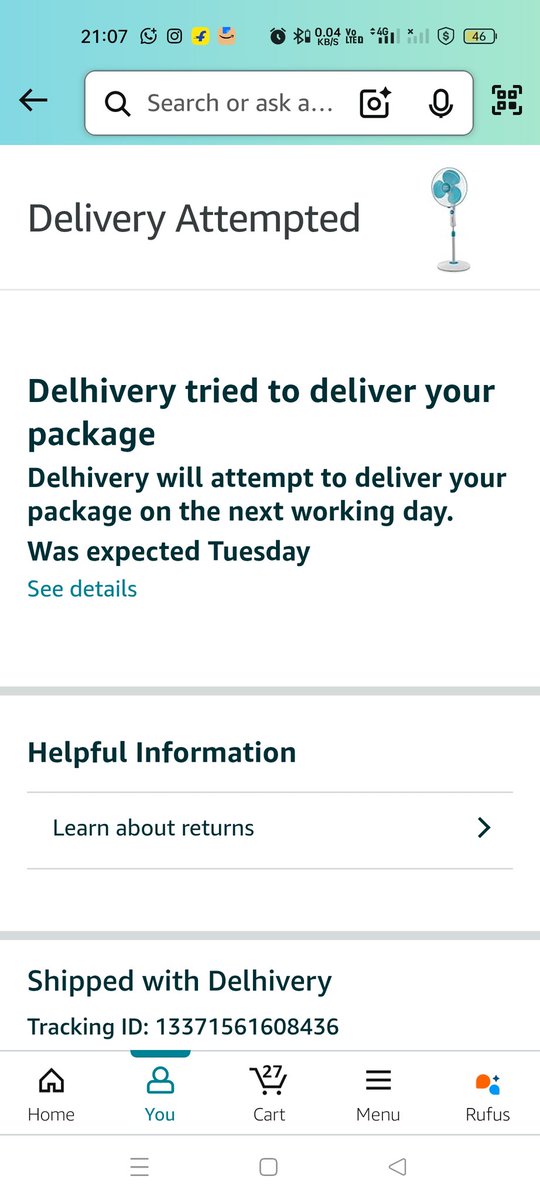 ravisuman003's tweet photo. @amazonIN @JeffBezos @jagograhakjago 

My concern is that without attempting the delivery you guys saying tried for delivery. Don't try to make us fool.
I request you to penalize the Delivery for lying. And request you to deliver the product ASAP. https://t.co/TIYO6GPzpj