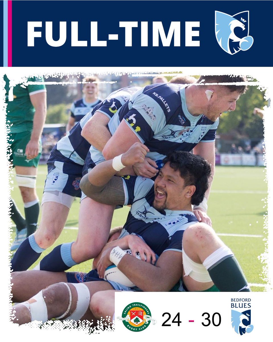BedfordBluesRFC's tweet image. FULL TIME | This band of brave warriors 👊

A heroic display to win at the league leaders with a BIG BONUS POINT DUB 🔥

#BluesFamily #BedfordisBlue