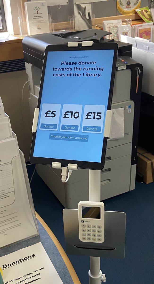 We now have a dedicated tablet, making it easier to support the library, by making card donations.