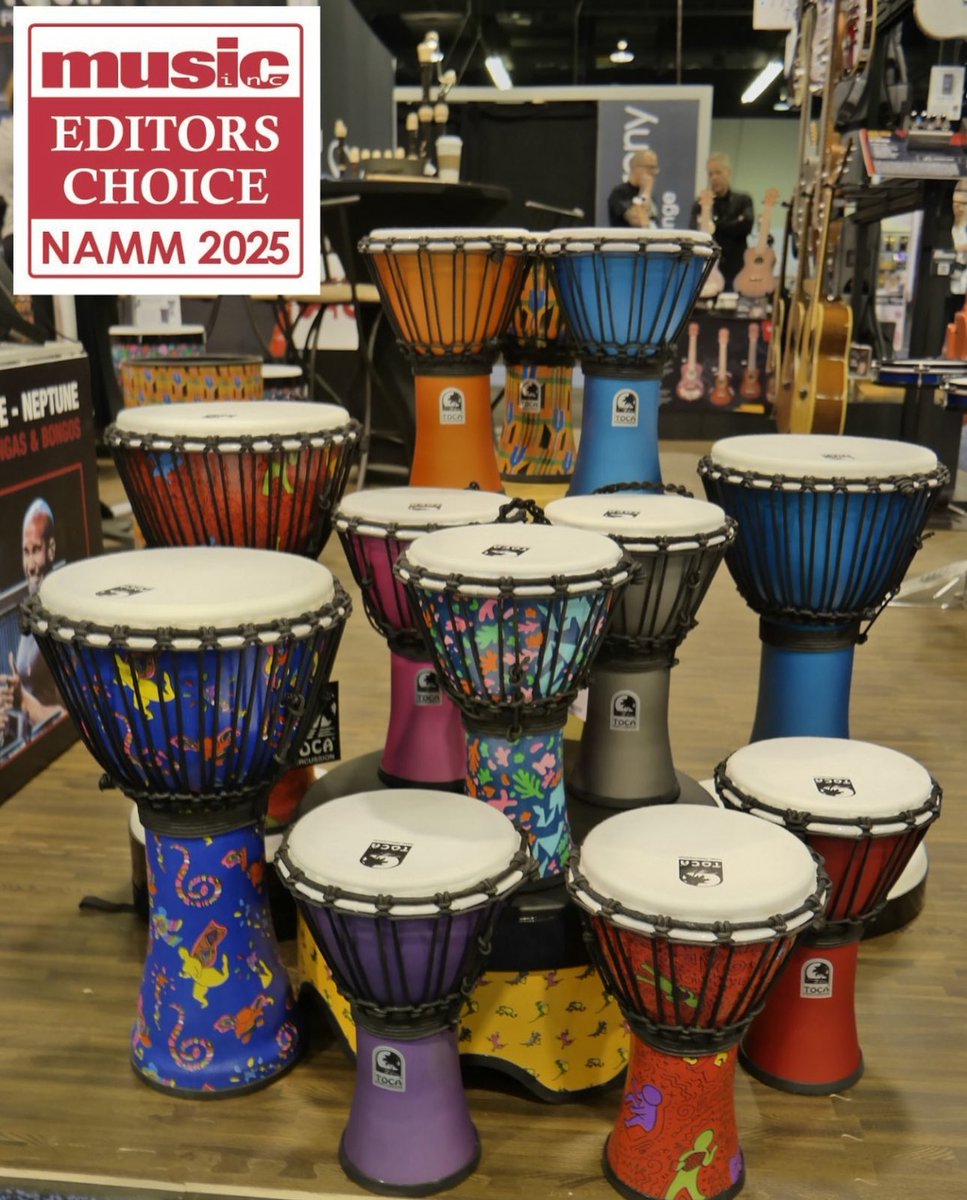tocaperc's tweet photo. Toca is a winner!

Editor’s choice winner at the NAMM Show 2025 for the Matte and Designer Colorsound Djembes.

We are grateful and honored to receive this award!
#tocapercussion #tocadjembe #editorschoice #namm2025 #winner #somosfamilia #justplay #mattefinish  #colorsound https://t.co/WesQys6EVo