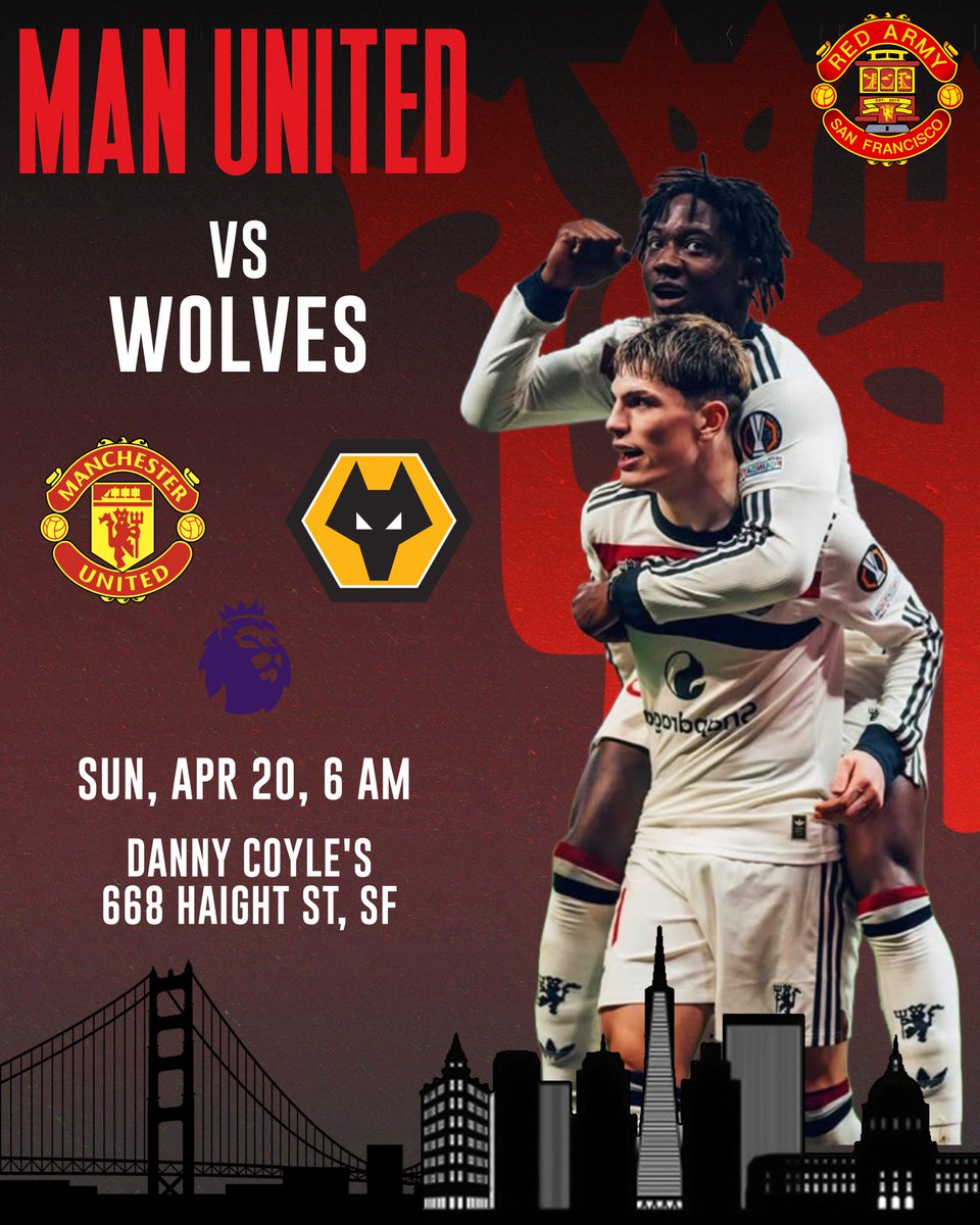 redarmysf's tweet photo. OT would still be buzzing from the euphoria of Thursday night! Let’s keep rolling.. @DannyCoylesSF is open at the crack of dawn for this game! 💪🏽⚽️🍺☕️ https://t.co/067aFCCSvy