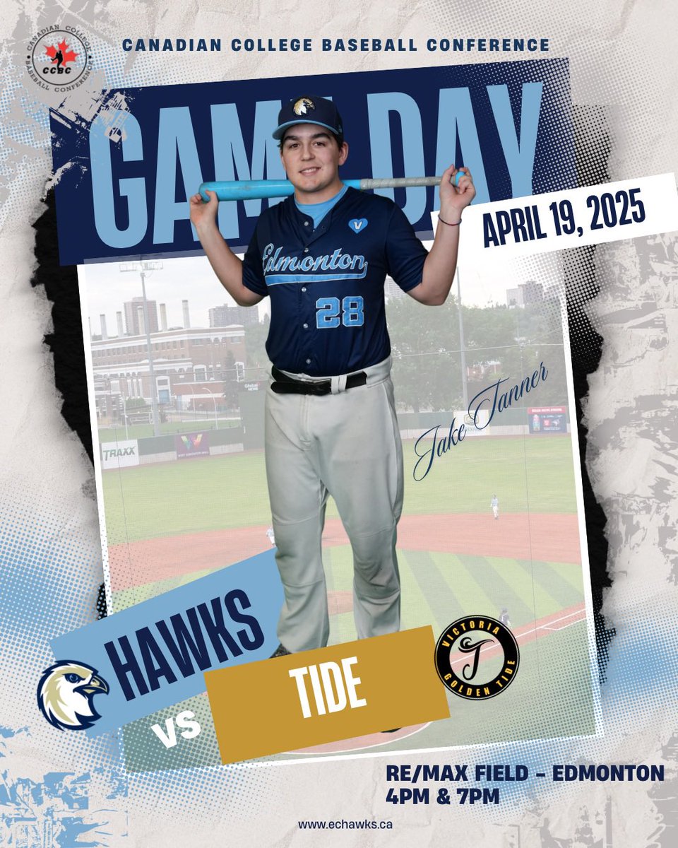 Edmonton Collegiate Hawks (@echawksbaseball) on Twitter photo GAME DAY
The Hawks take on <a href="/goldentideyyj/">Victoria GoldenTide Baseball</a> in a 4:00pm DH at RE/MAX Field!
#RockTheHawk GAME DAY
The Hawks take on <a href="/goldentideyyj/">Victoria GoldenTide Baseball</a> in a 4:00pm DH at RE/MAX Field!
#RockTheHawk