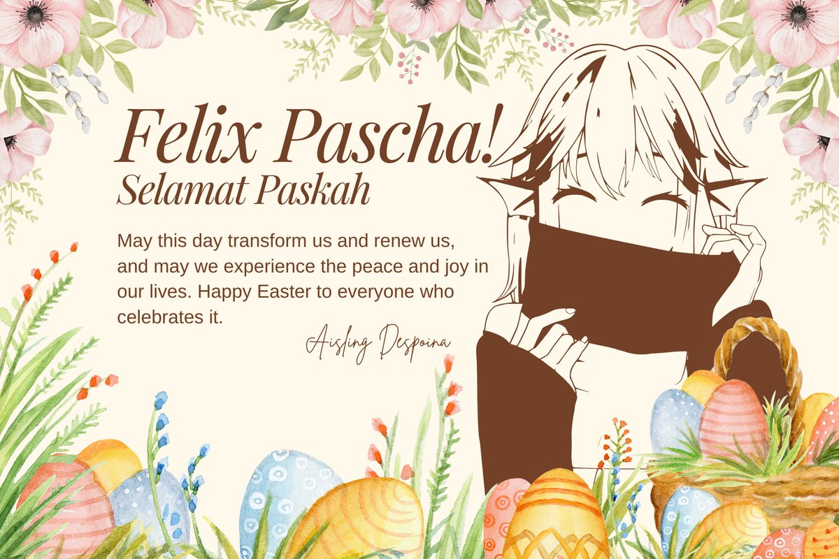 Happy Easter to everyone who celebrates it. May your Easter be filled with love, laughter, and cherished memories with those you hold dear.
Selamat Paskah bagi yang merayakan. Semoga sukacita, kedamaian, dan kebahagian melimpahi kita dan keluarga.