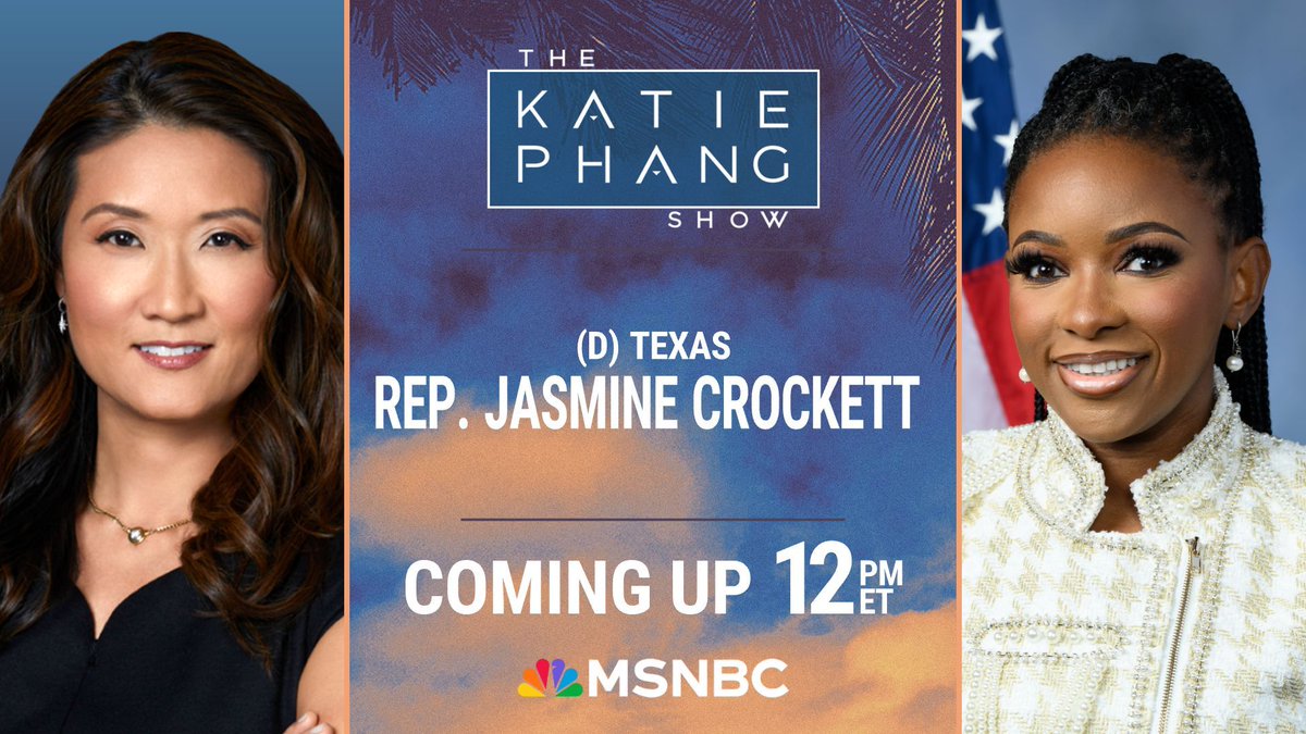 The Katie Phang Show (@katiephangshow) on Twitter photo Are we in a constitutional crisis? Coming up, <a href="/RepJasmine/">Congresswoman Jasmine Crockett</a> joins <a href="/KatiePhang/">Katie Phang</a> to discuss the latest on the Trump administration. Don't miss it! Tune in now! Are we in a constitutional crisis? Coming up, <a href="/RepJasmine/">Congresswoman Jasmine Crockett</a> joins <a href="/KatiePhang/">Katie Phang</a> to discuss the latest on the Trump administration. Don't miss it! Tune in now!