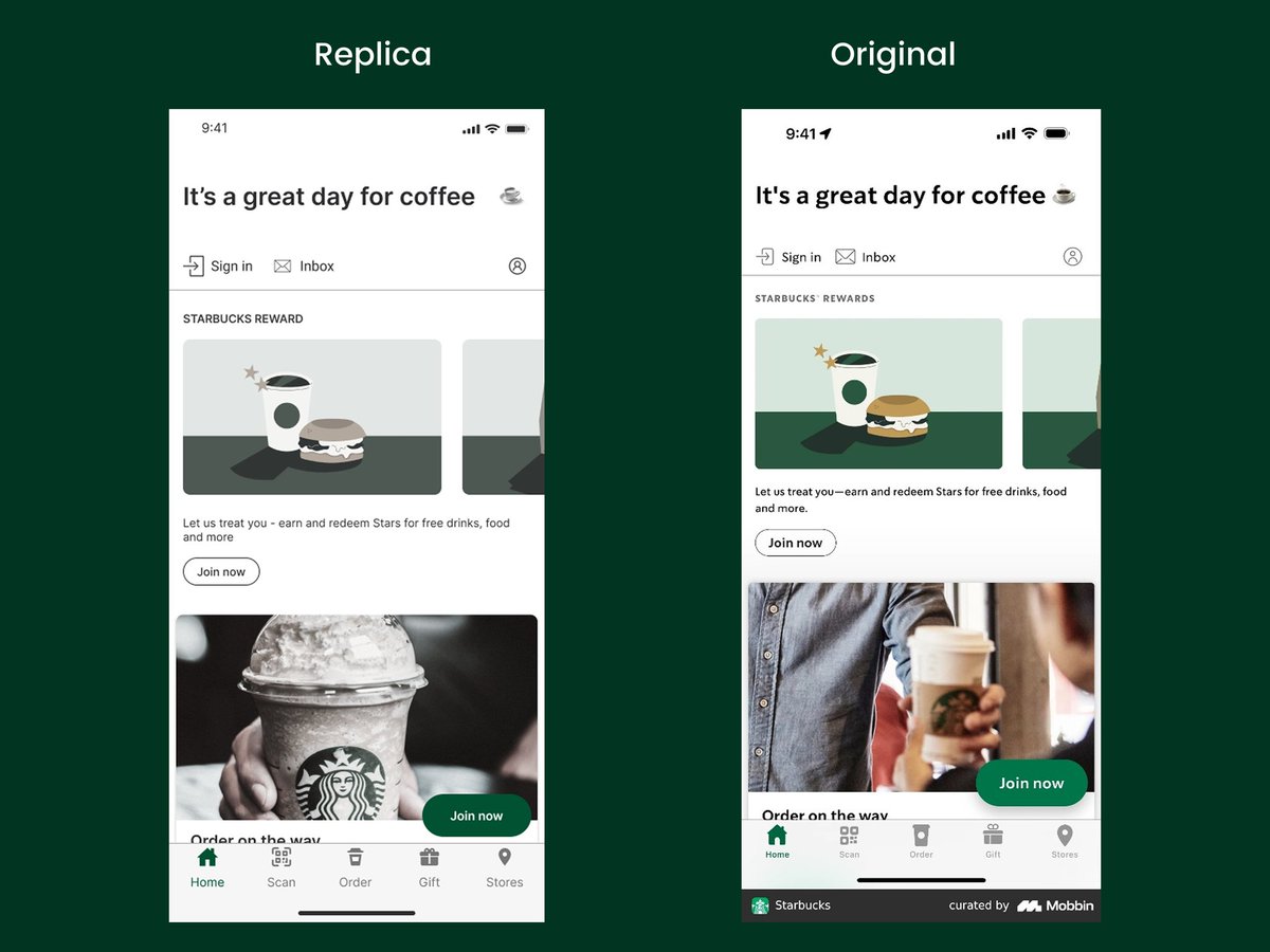 Psalm_dav's tweet image. Day 19
Starbucks app
We were asked to replicate Frame 2 in monochromatic form
@muklab how did I do
#30dayMobbinDesignChallenge
#uiux #dailyui