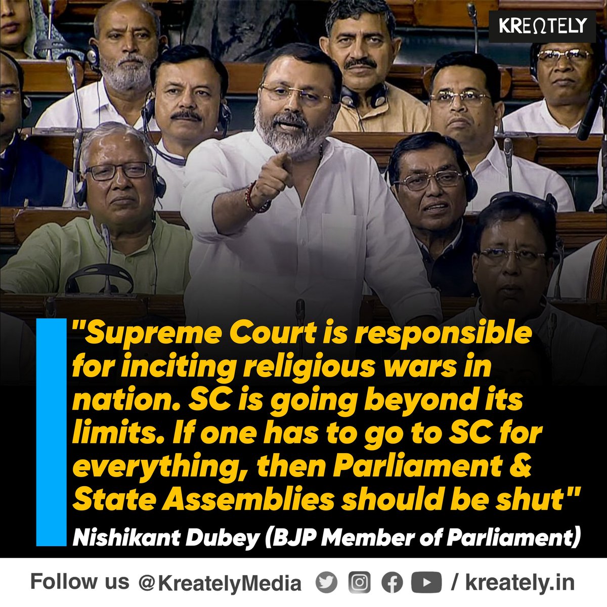 KreatelyMedia's tweet photo. Do you agree with Nishikant Dubey? https://t.co/83bvM5xDxe