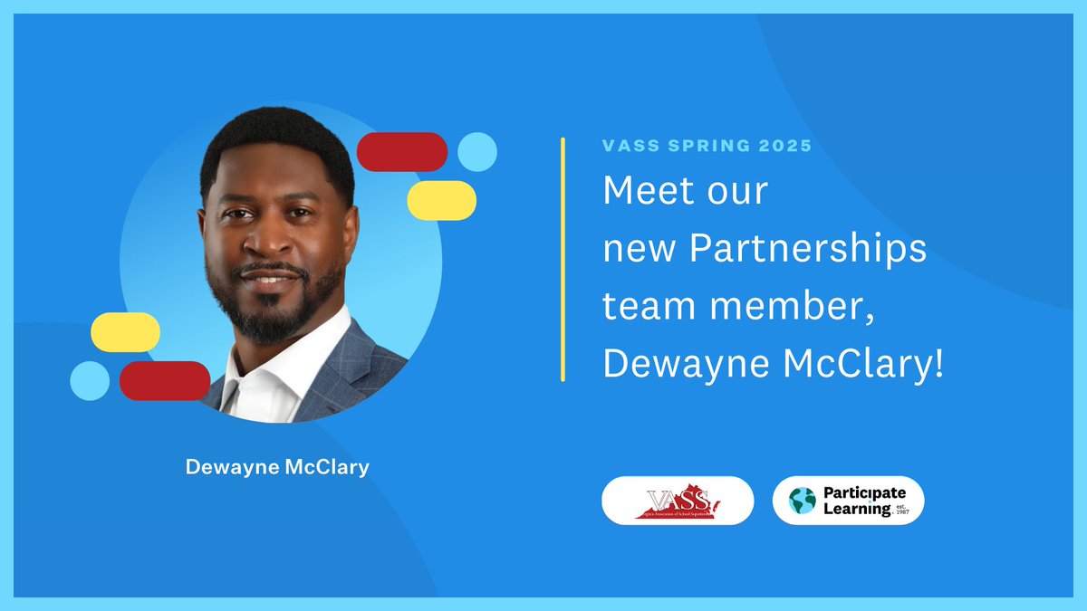 Participate Learning (@participatelrng) on Twitter photo Only one week until VASS 2025, and we’re bringing the energy to Roanoke! 🙌
If you’re attending, make sure to stop by our booth and meet <a href="/DoRightByStu/">Dewayne J. McClary</a>—our newest team member who’s passionate about supporting Virginia school divisions. Let’s talk bilingual learning, workforce Only one week until VASS 2025, and we’re bringing the energy to Roanoke! 🙌
If you’re attending, make sure to stop by our booth and meet <a href="/DoRightByStu/">Dewayne J. McClary</a>—our newest team member who’s passionate about supporting Virginia school divisions. Let’s talk bilingual learning, workforce