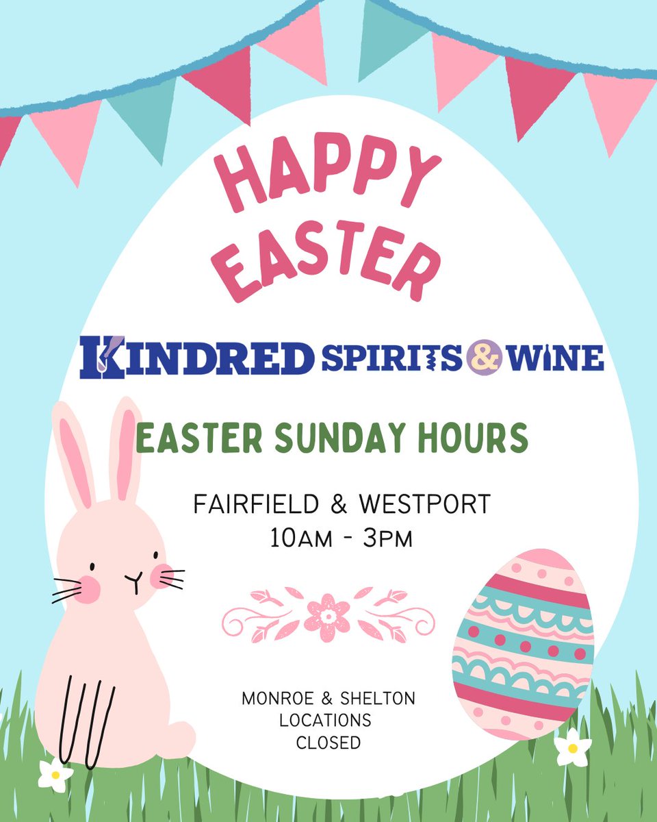 Kindred_SW's tweet image. Happy Easter weekend everyone! 

Here are our hours for Easter Sunday, wishing everyone a safe and happy Easter. 🐣💐

#easterweekend #HappyEaster #kindredspiritsandwine