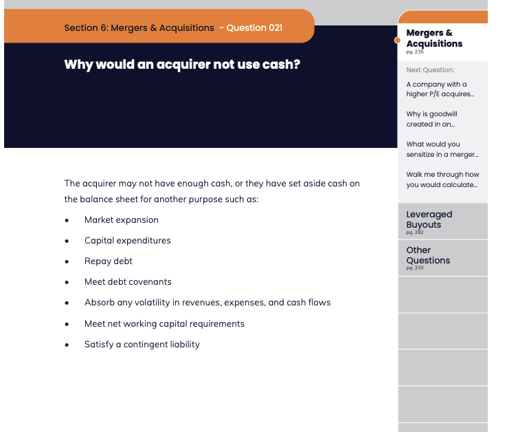 fininterview's tweet photo. Why would an acquirer not use cash?

#investmentbanking #privateequity #corporatedevelopment #fps #financialmodeling #financialmodelling #interviewcoaching #interviewcoach https://t.co/FHFVjKovVV