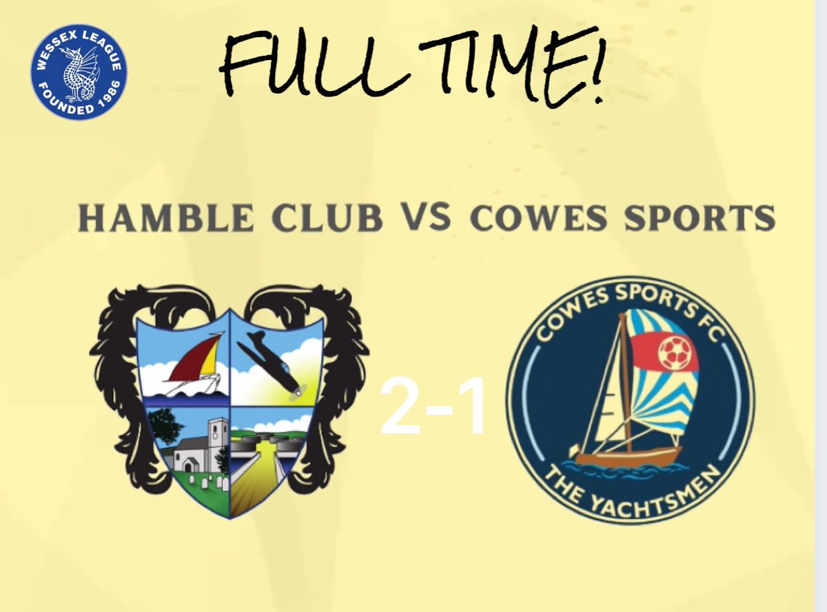 FULL TIME!

Hamble 2-1 <a href="/CowesSportsFC/">Cowes Sports FC - The Yachtsmen</a>!
 
WE ARE IN THE PLAYOFFS!!!

#UTM