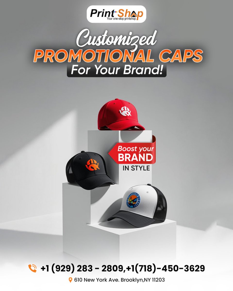 print_shap's tweet image. Your brand, your style — now on caps! 👌

🧢 Top off your branding! Get custom promotional caps that leave a lasting impression only at Printshap.
☎️ +1 (929) 283-2809 or +1 (718)-450-3629
🌐 printshap.com
#customcaps #customizedpromotionalcaps #printshap