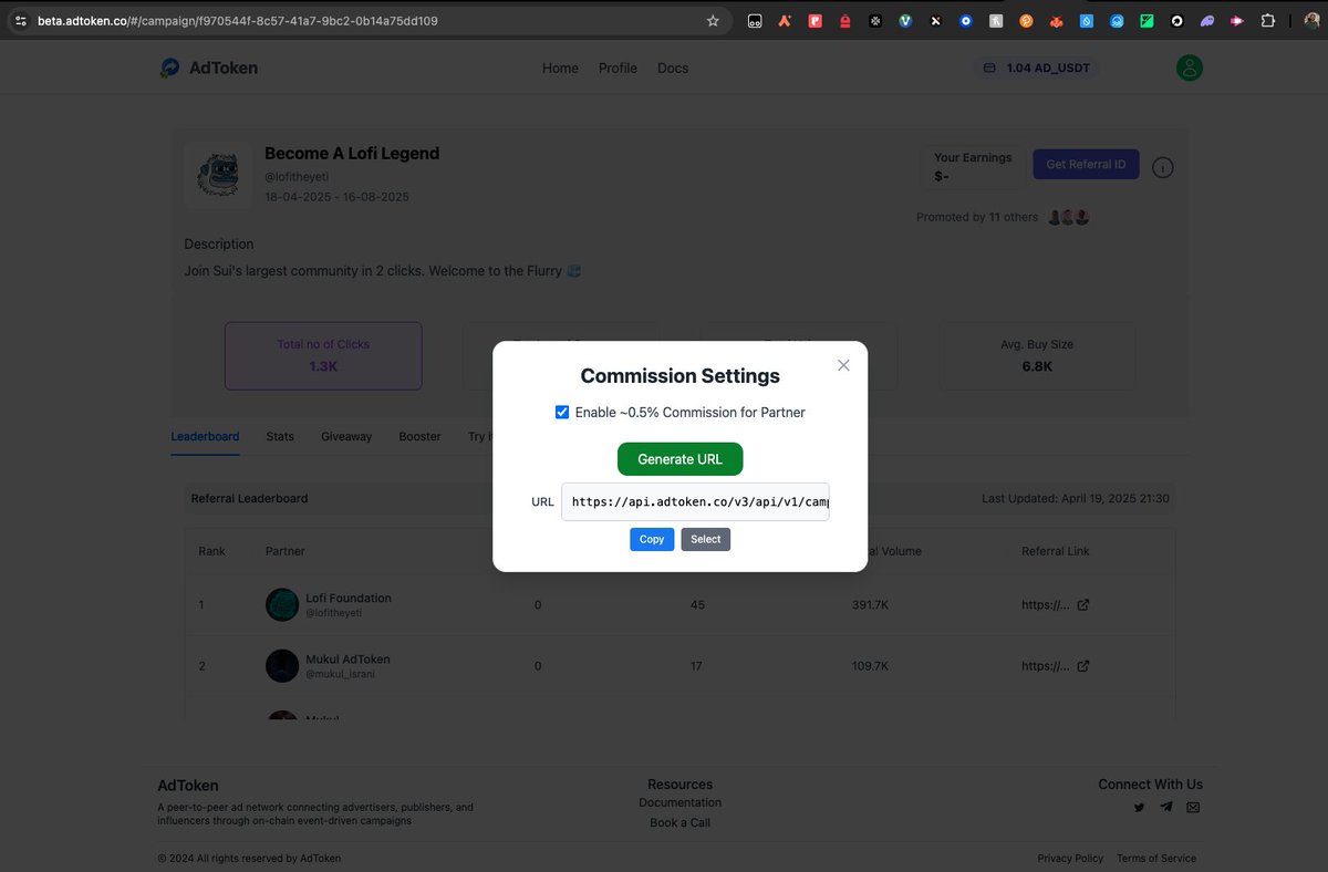 ad_token_'s tweet photo. Want in?
β Create your swap link
β Tweet it
β Earn $LOFI + WL rewards from every user you inspire
Start here π
π https://t.co/FTs4CC0qtI
Powered by @ad_token_
#PostToEarn #LOFI #AdToken #SuiEcosystem https://t.co/bKnxDEZukn
