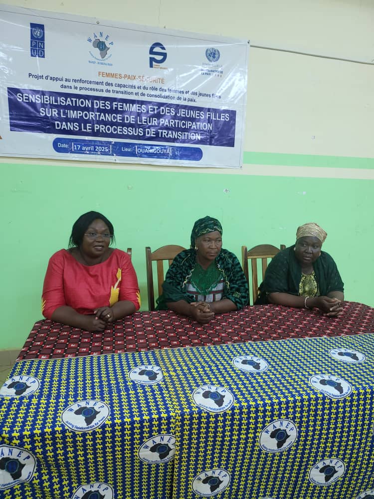 WANEP-BF à tenu une sensibilisation des femmes et des jeunes filles sur l’importance de leur participation au processus de transition à Ouahigouya le 17 avril et à Koudougou le 18 avril 2025. Cette initiative a vu le jour grâce à la collaboration avec PNUD, l’UNFPA et l’UNCDF.