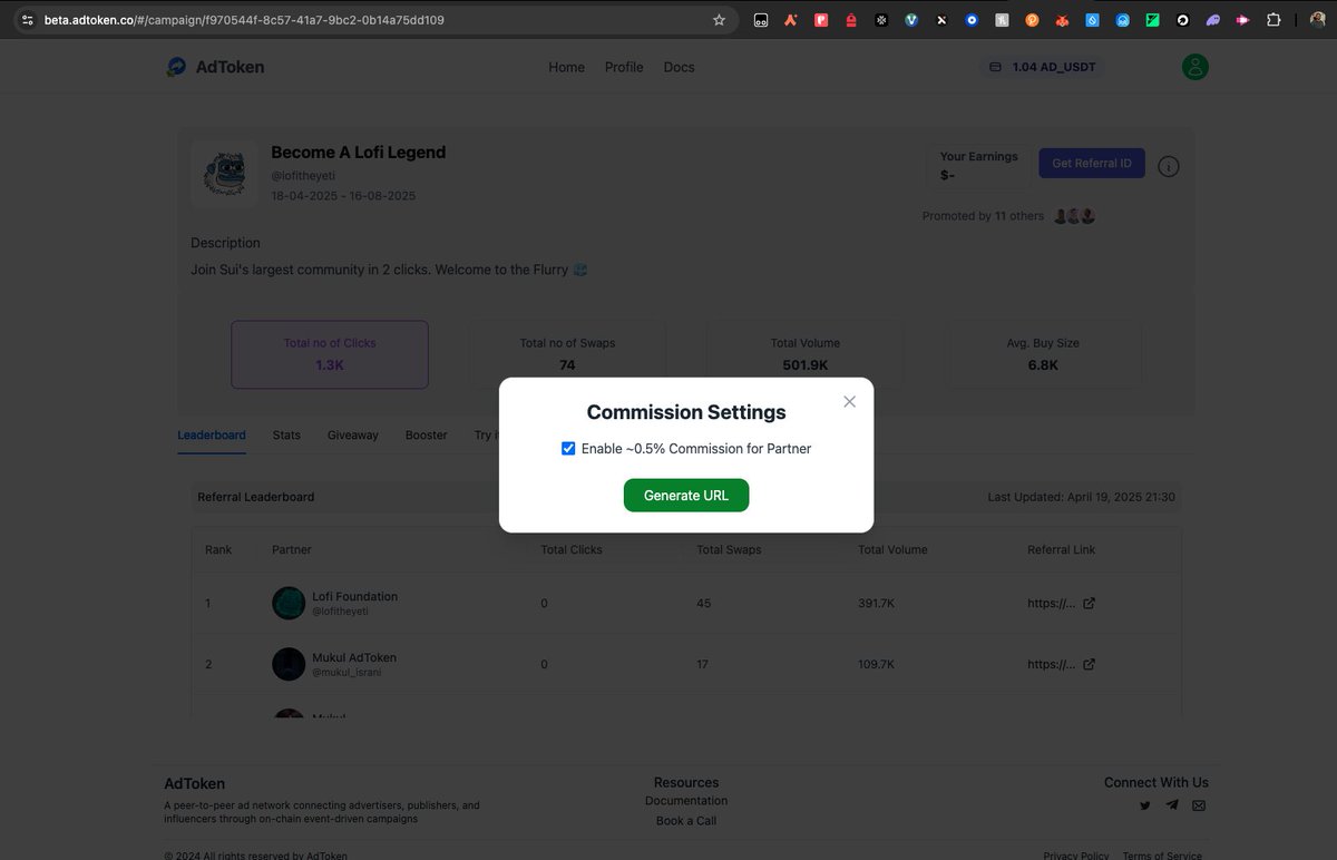 ad_token_'s tweet photo. Want in?
β Create your swap link
β Tweet it
β Earn $LOFI + WL rewards from every user you inspire
Start here π
π https://t.co/FTs4CC0qtI
Powered by @ad_token_
#PostToEarn #LOFI #AdToken #SuiEcosystem https://t.co/bKnxDEZukn
