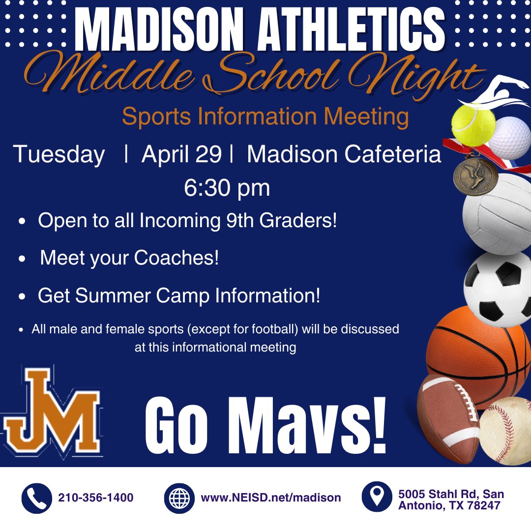 Looking forward to meeting all our new Mavs. Come meet your coaches.