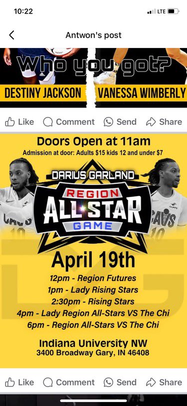 ALL STAR <a href="/ValenciaMiller_/">Valencia Miller</a> today!!! Let’s go!! 🔥🔥🔥 1:00pm!!!!